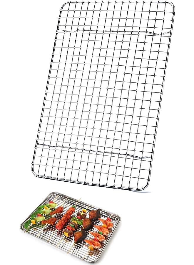 Raxoom Rack For Baking, Azonee Baking Rack with 18/8 Stainless Steel Bold Grid Wire, Multi Use Oven Rack Fit Quarter Sheet Pan, Oven and Dishwasher Safe, 8.5 x 12 Inches - Image 1