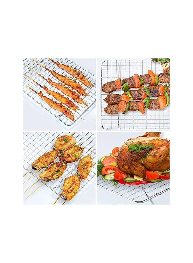 Raxoom Rack For Baking, Azonee Baking Rack with 18/8 Stainless Steel Bold Grid Wire, Multi Use Oven Rack Fit Quarter Sheet Pan, Oven and Dishwasher Safe, 8.5 x 12 Inches - Image 3