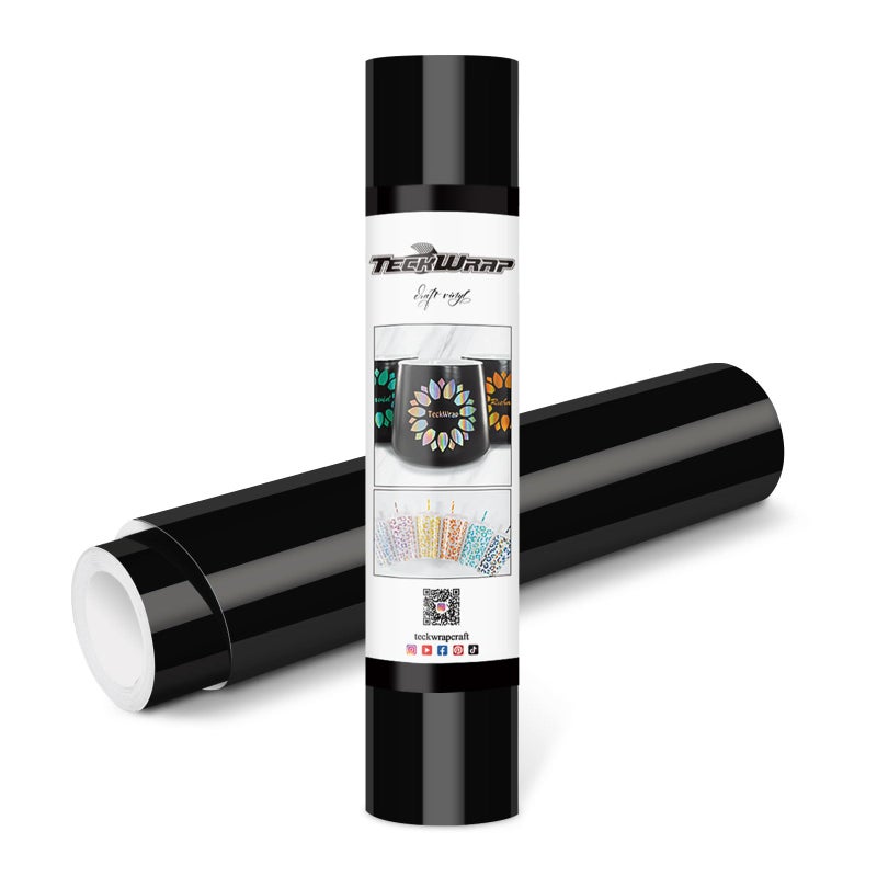 TECKWRAP Permanent Adhesive Vinyl 12 x 10ft Glossy Black