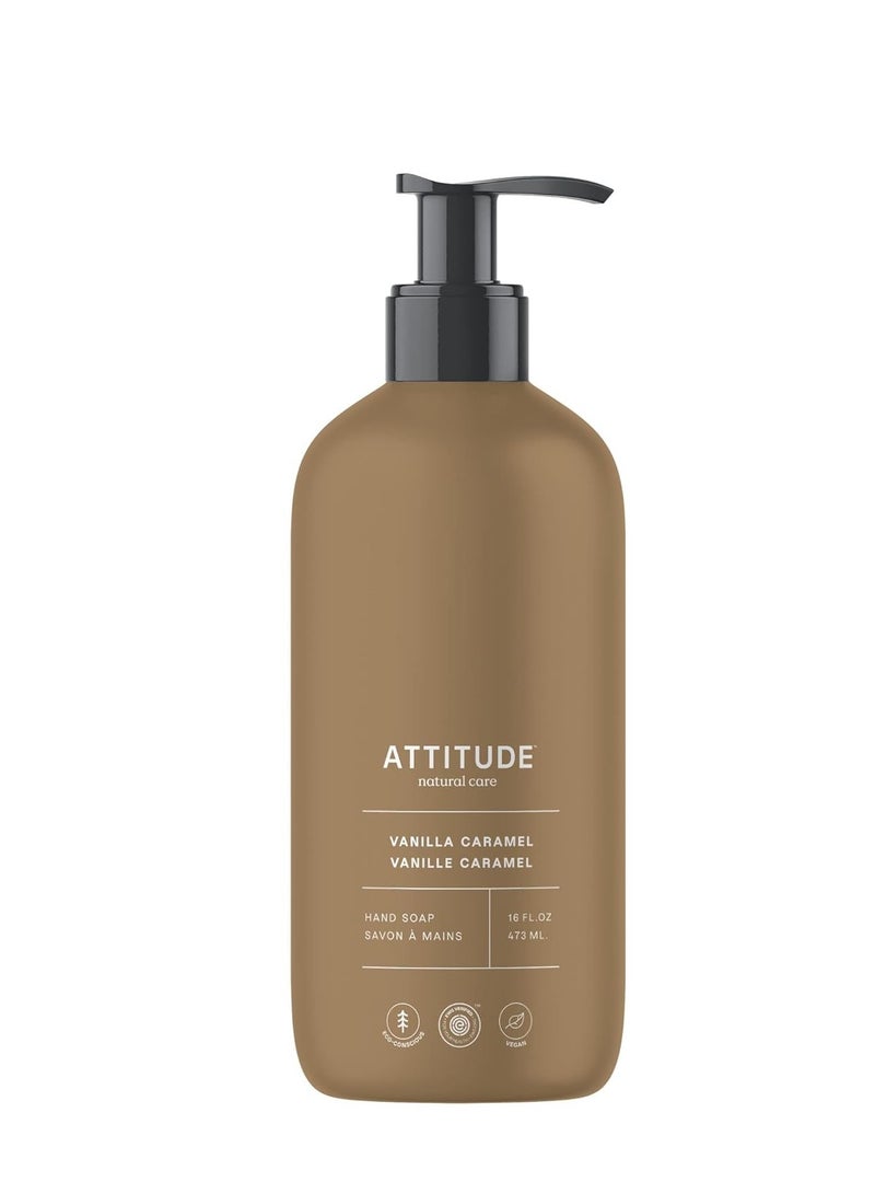 ATTITUDE Liquid Hand Soap, EWG Verified, Plant and Mineral-Based, Vegan Personal Care Products, Vanilla Caramel, 16 Fl Oz
