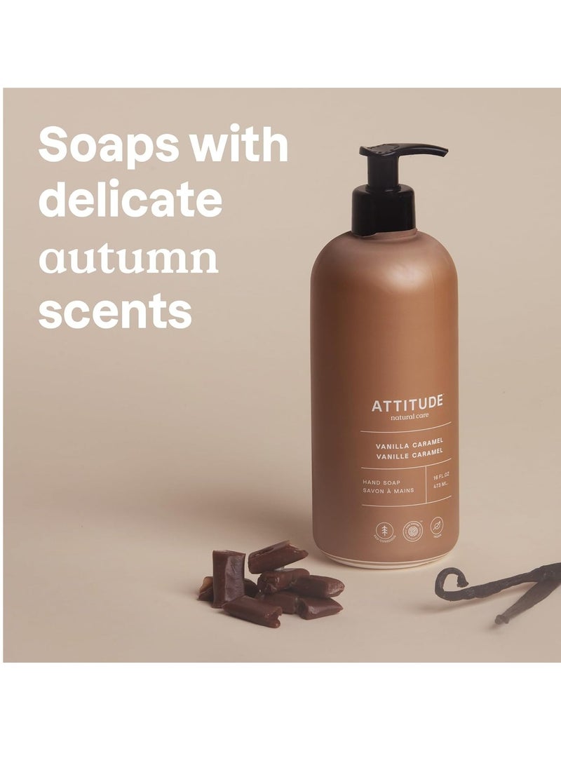 ATTITUDE Liquid Hand Soap, EWG Verified, Plant and Mineral-Based, Vegan Personal Care Products, Vanilla Caramel, 16 Fl Oz