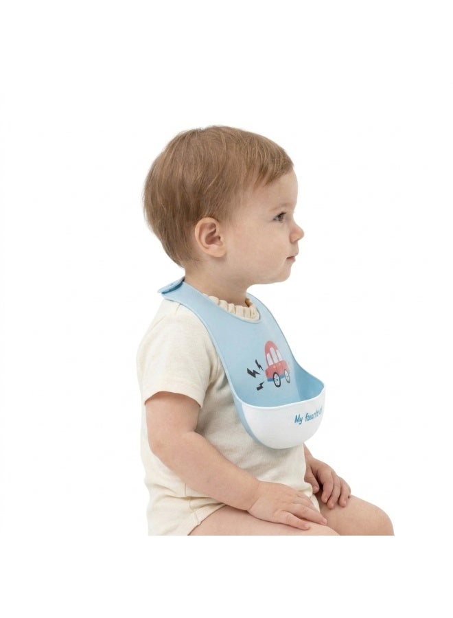 Bambimici My Favorite Car Silicone Bib - Red Car Graphic - Image 3