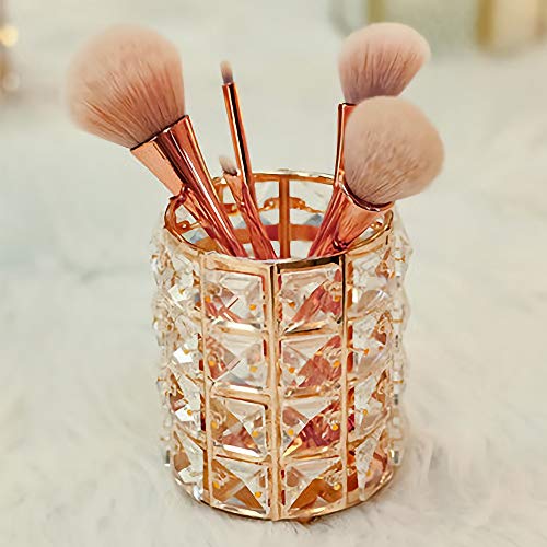 VINCIGANT Handcrafted Crystal Makeup Brush Holder Organizer Bling Personalized Pencil Cup Collection Cosmetic Storage Organizer for Vanity,Bathroom,Bedroom,Office Desk - Image 2