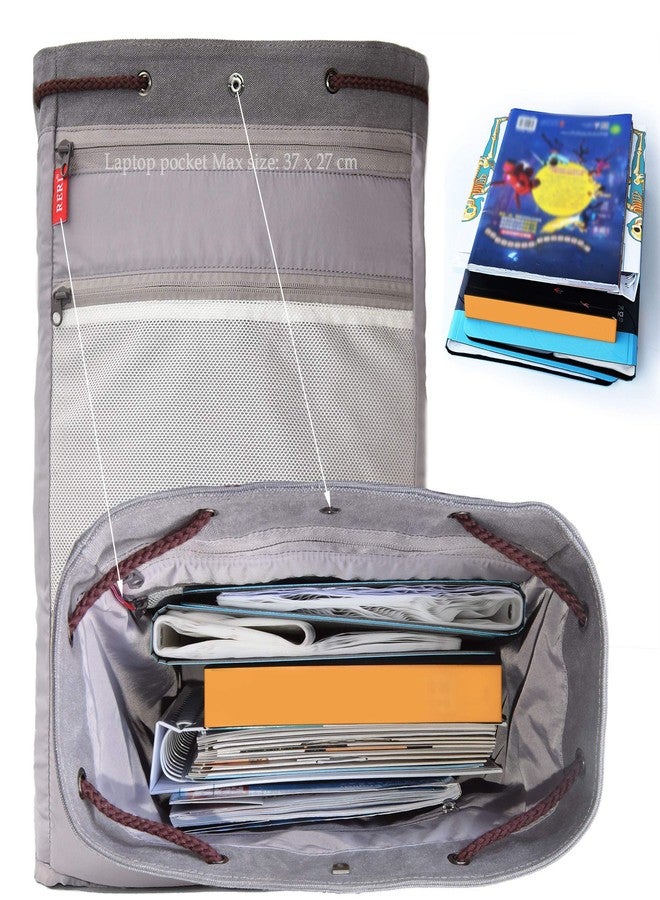 FH Canvas Backpack Vintage Backpack Grey Daypack for Men Women Laptop Travel Rucksack - Image 4