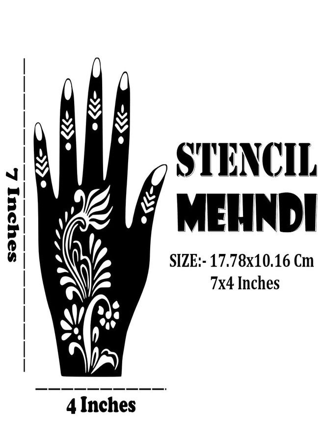 ORDERSHOCK Henna-Mehndi Stencil Sticker for Wedding Looks One Set For Both Hand Easy To Use Henna Design - Image 3