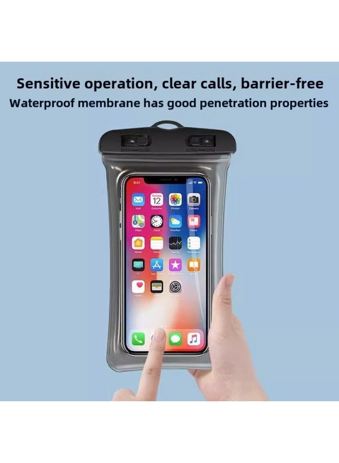 Mobile Phone Waterproof Bag Touchscreen Swimming Drifting Seaside Diving Take-out Hanging Neck Transparent Mobile Phone Airbag Protective Cover-Color:White  - Image 4