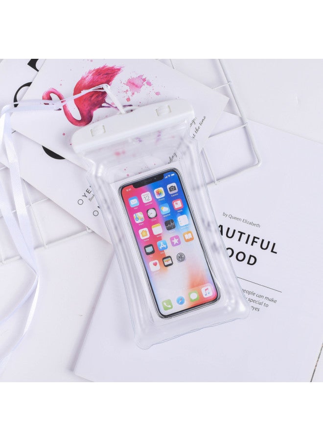 Mobile Phone Waterproof Bag Touchscreen Swimming Drifting Seaside Diving Take-out Hanging Neck Transparent Mobile Phone Airbag Protective Cover-Color:White  - Image 1