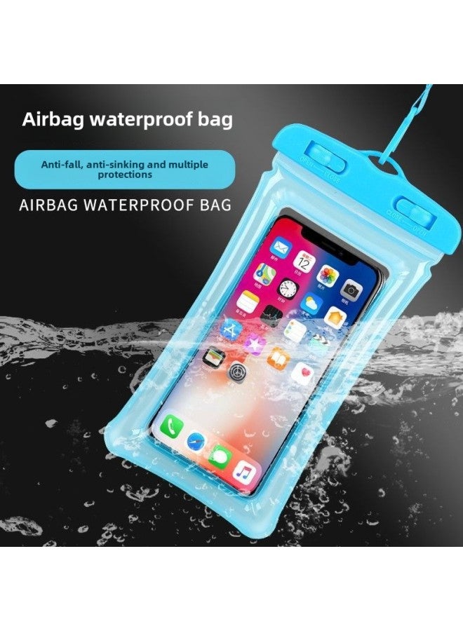 Mobile Phone Waterproof Bag Touchscreen Swimming Drifting Seaside Diving Take-out Hanging Neck Transparent Mobile Phone Airbag Protective Cover-Color:White  - Image 2