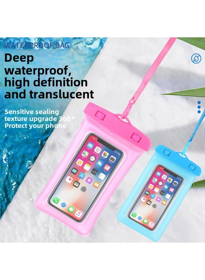 Mobile Phone Waterproof Bag Touchscreen Swimming Drifting Seaside Diving Take-out Hanging Neck Transparent Mobile Phone Airbag Protective Cover-Color:White  - Image 3