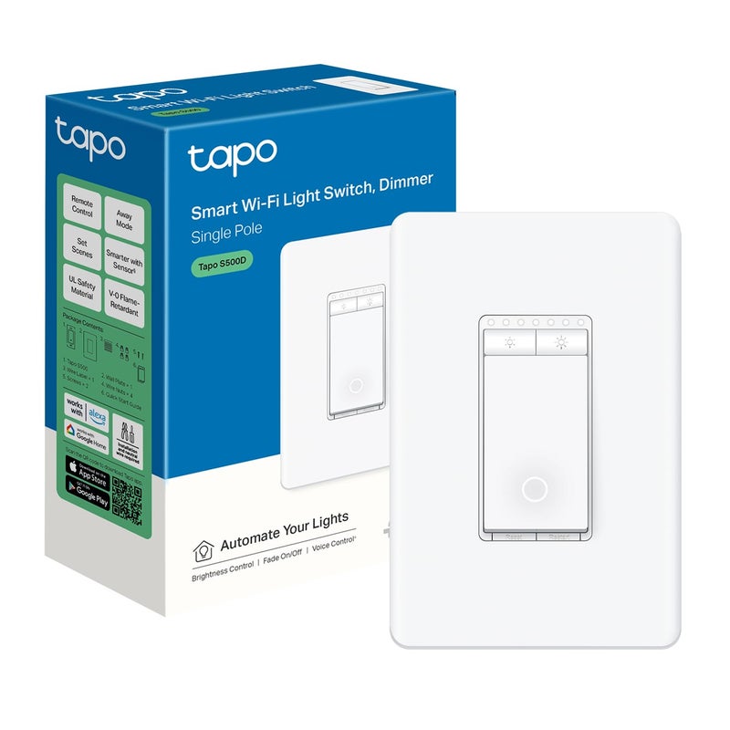 tapo TP-Link Tapo Smart Dimmer Switch, Single Pole, Neutral Wire Required, 2.4GHz Wi-Fi Light Switch Compatible with Alexa and Google Home, UL Certified, No Hub Required, White (Tapo S500D) - Image 4