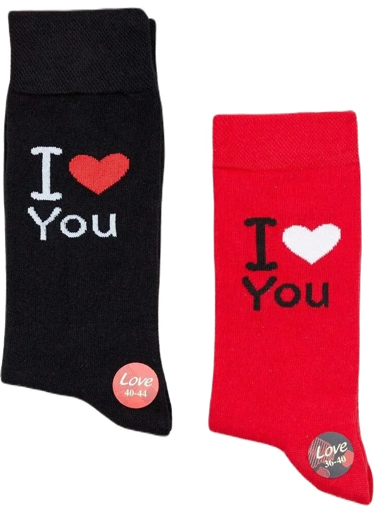 Dode Flora Lover Socks with Written Socket Socks 2 Pcs