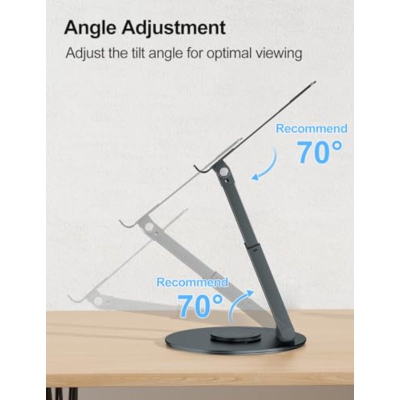 Telescopic Laptop Stand for Desk with 360° Swivel Base, Sit to Stand, Height Adjustable, Portable Riser Holder for Good Posture, Compatible with MacBook Pro, All Laptops 10-17 - Image 5