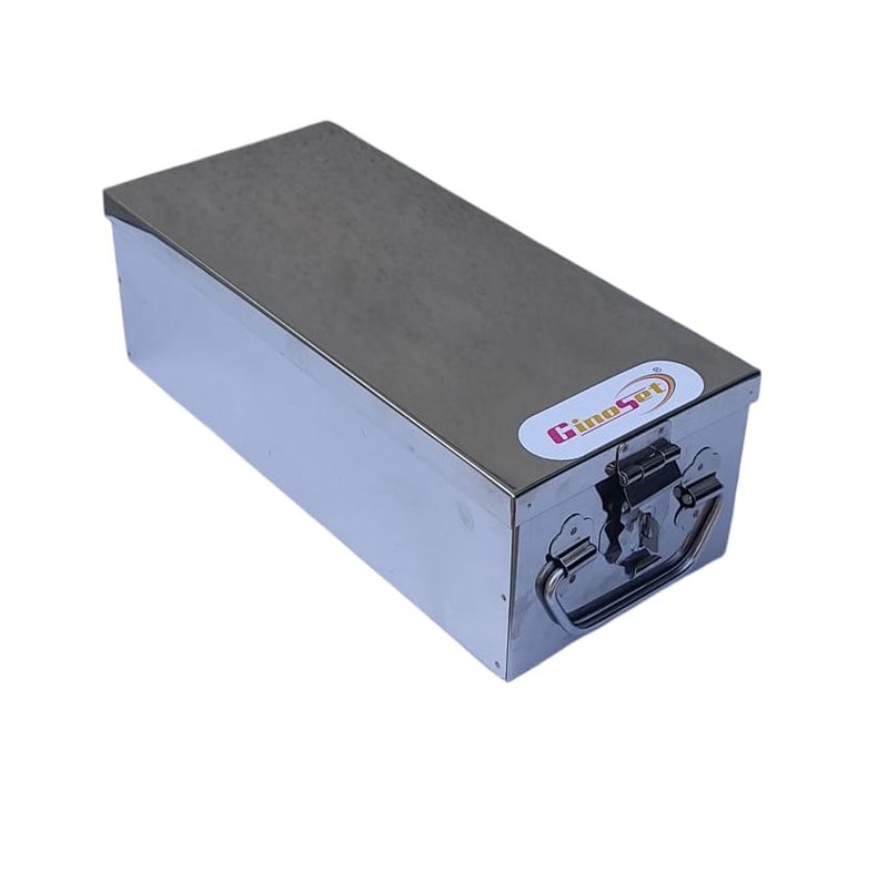 GinoSet ® Stainless Steel Locker Boxes,Jewellery Boxes, Cash Box,Bank Locker Box,Check book Box, Peti Size - 8 Inch Cash Box - Image 5
