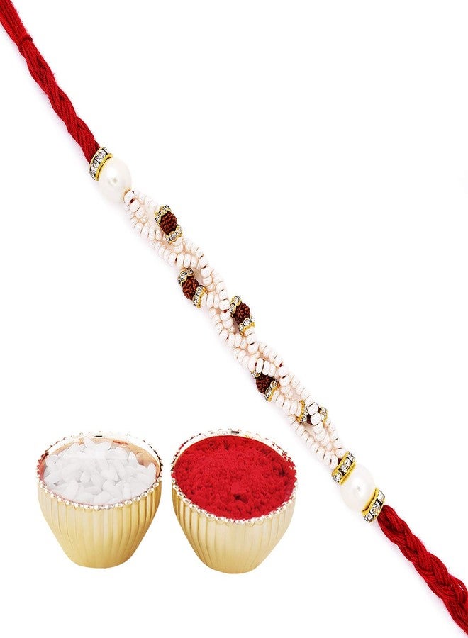 Ivaan OM/Swastik Rakhi with Roli & Chawal, Greeting Card (Complimentary) for Rakhsha Bandhan | Brother | Bhaiya | Bro. - Set of 5 - Image 2