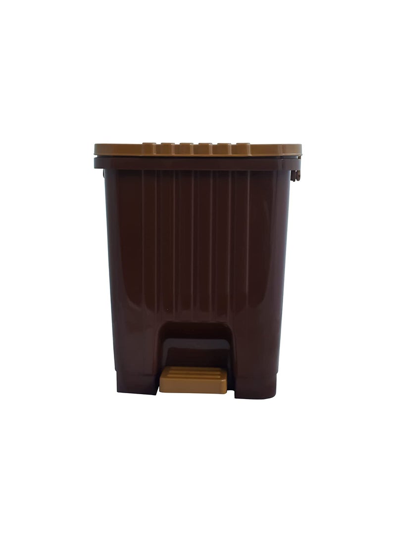 Regalo Regalo Plastic Dustbin For Kitchen And HomeStepon Paddle Waste bin With Lid Medium12Ltr Dark Brown  - Image 3