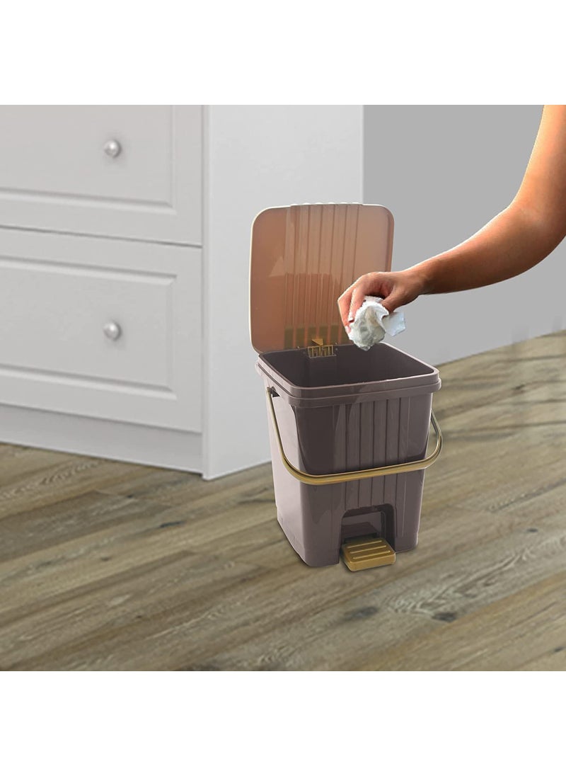 Regalo Regalo Plastic Dustbin For Kitchen And HomeStepon Paddle Waste bin With Lid Medium12Ltr Dark Brown  - Image 4