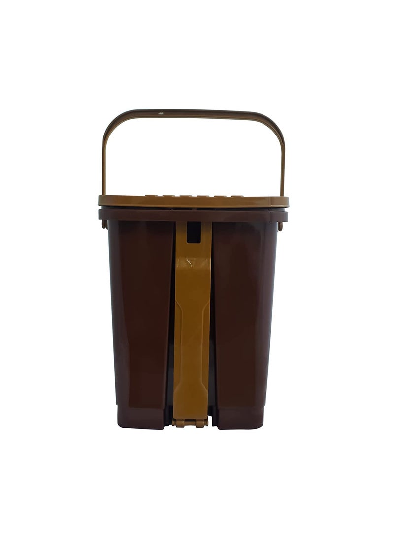 Regalo Regalo Plastic Dustbin For Kitchen And HomeStepon Paddle Waste bin With Lid Medium12Ltr Dark Brown  - Image 2