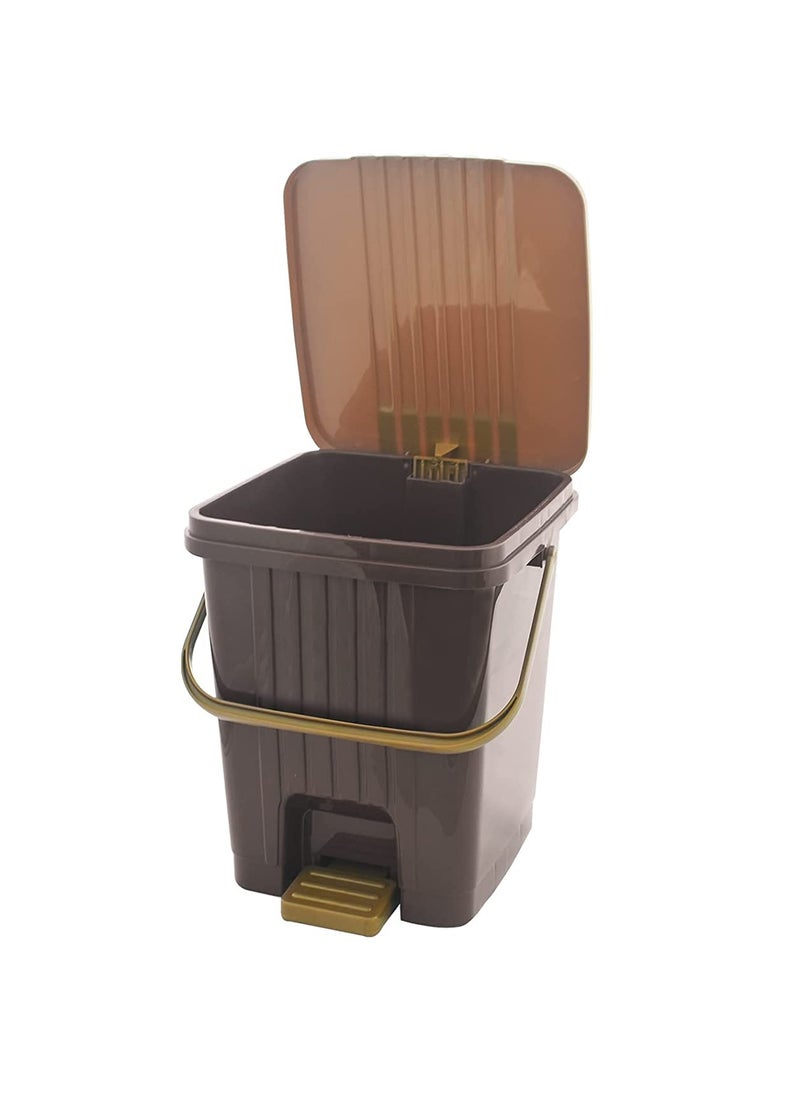 Regalo Regalo Plastic Dustbin For Kitchen And HomeStepon Paddle Waste bin With Lid Medium12Ltr Dark Brown  - Image 5