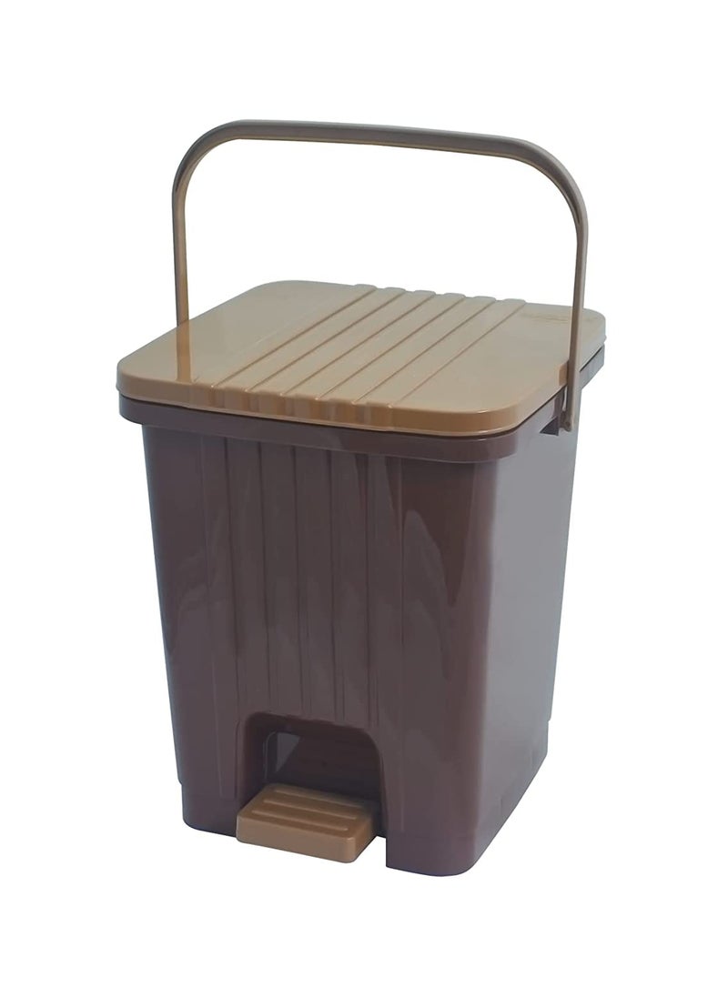 Regalo Regalo Plastic Dustbin For Kitchen And HomeStepon Paddle Waste bin With Lid Medium12Ltr Dark Brown  - Image 1