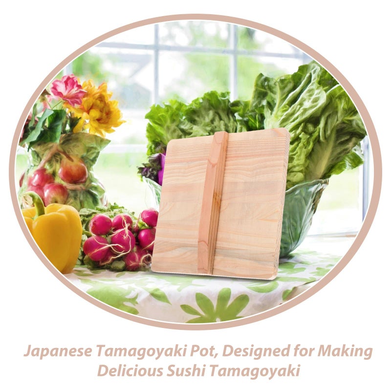 Handcrafted Cedar Wood Dustproof Lid For Japanese Tamagoyaki Pan 20x20cm - Image 4