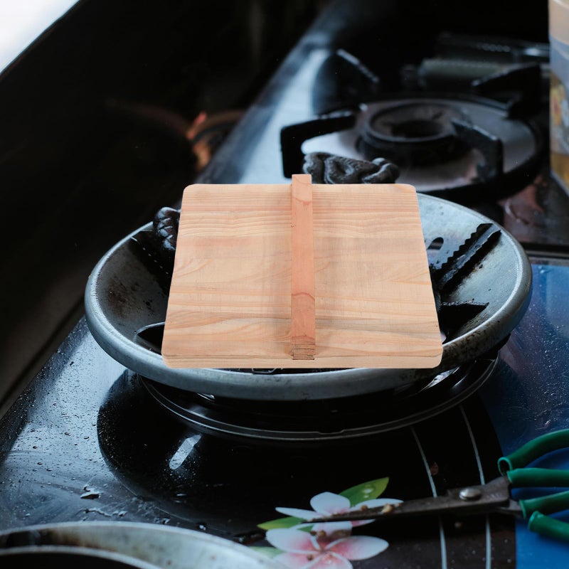 Handcrafted Cedar Wood Dustproof Lid For Japanese Tamagoyaki Pan 20x20cm - Image 5