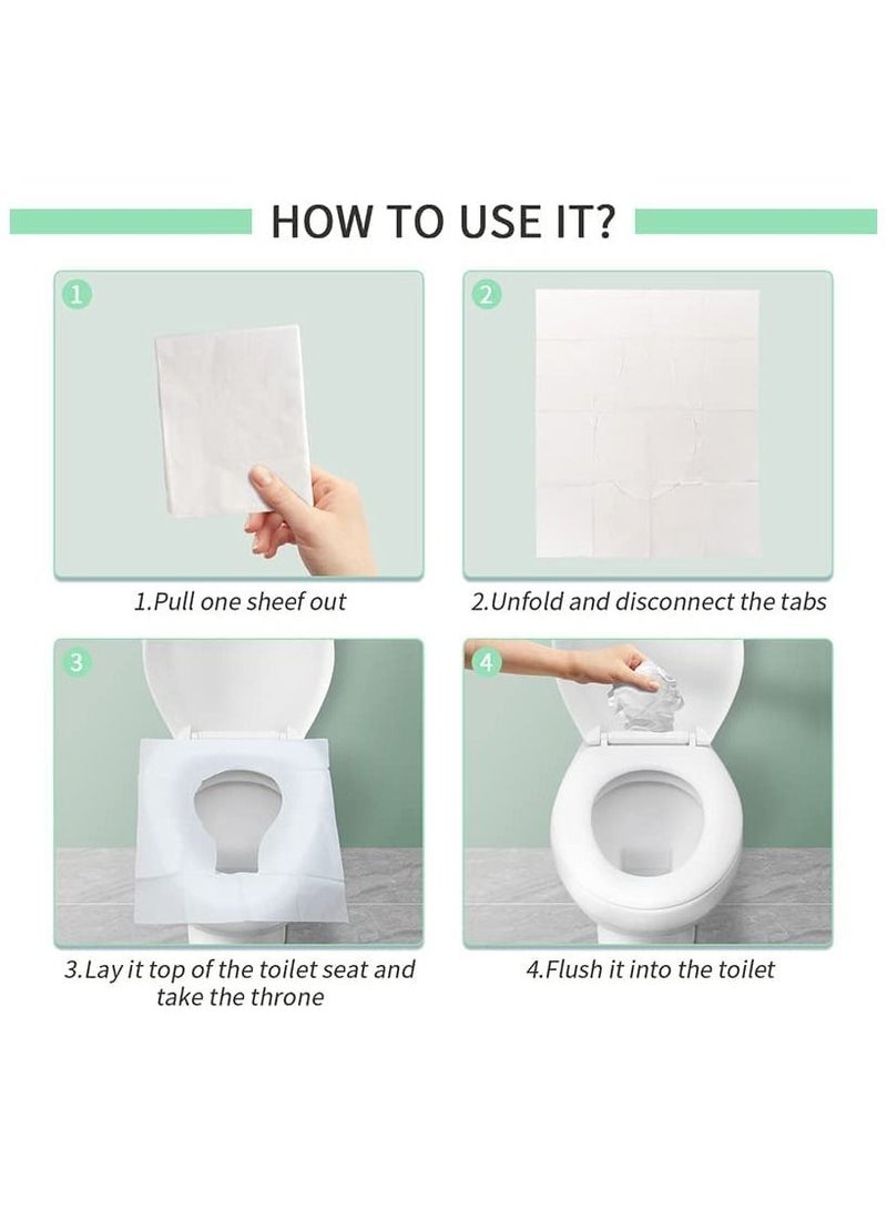 سيوسي 50 حزمة من أغطية مقاعد المرحاض للاستخدام مرة واحدة ومقاومة للماء مثالية للأطفال والكبار كبيرة جدًا ملفوفة بشكل فردي للسفر وتدريب الأطفال الصغار على استخدام الحمام في الحمامات العامة - Image 4