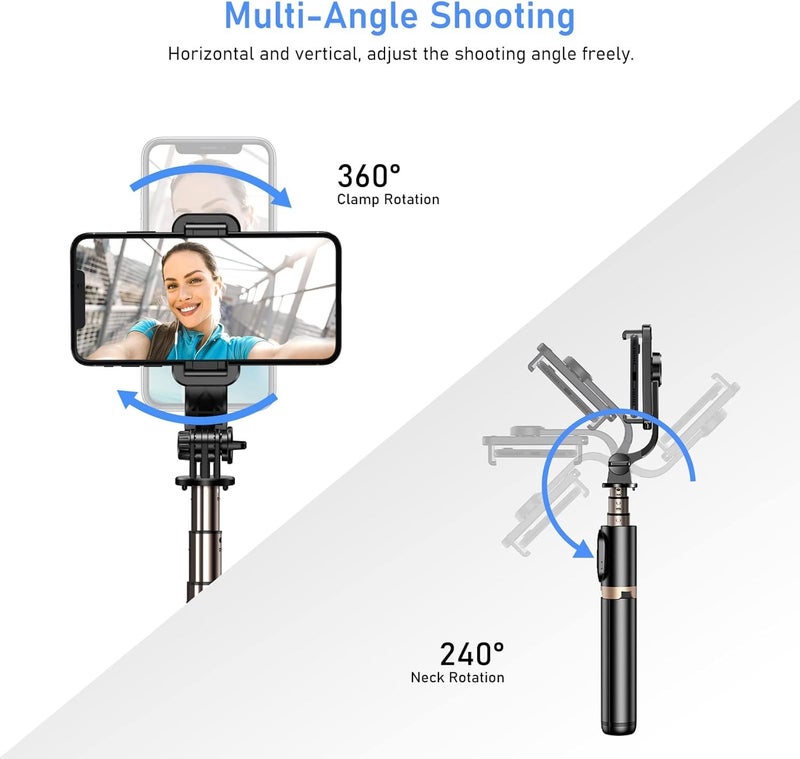 SooPii Bluetooth Selfie Stick Tripod for Phones & Action Cameras – Extendable, Foldable, 360° Rotation, with Detachable Wireless Remote, Compatible with All Smart Phones. - Image 3