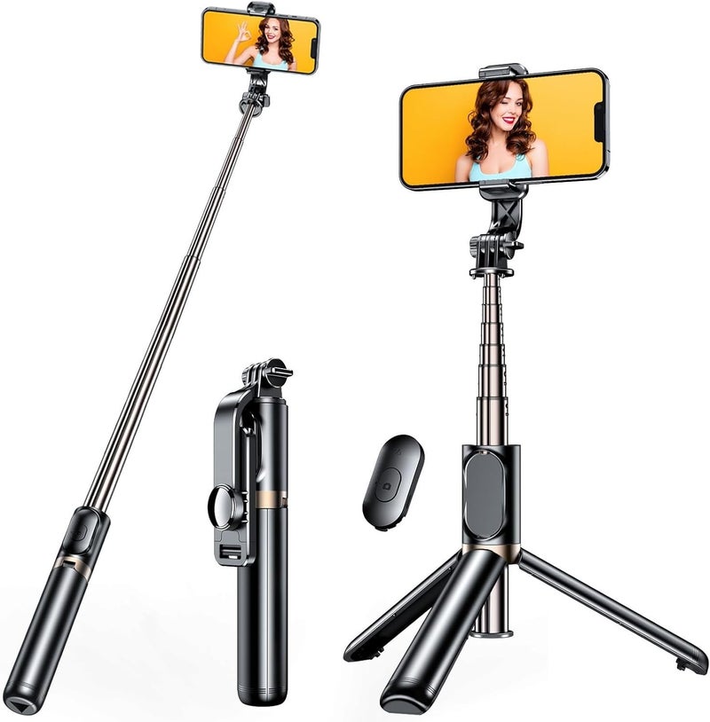 SooPii Bluetooth Selfie Stick Tripod for Phones & Action Cameras – Extendable, Foldable, 360° Rotation, with Detachable Wireless Remote, Compatible with All Smart Phones. - Image 1