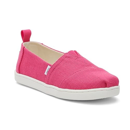 TOMS Girls Espadrille Loafer Flat, Fuchsia Heritage Canvas, 4 Big Kid - Image 2