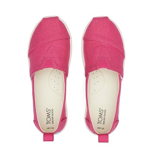 TOMS حذاء تومز للبنات من نوع إسبادريل لوفر، قماش فوشيا التراثي، 4 أطفال كبار - Image 4