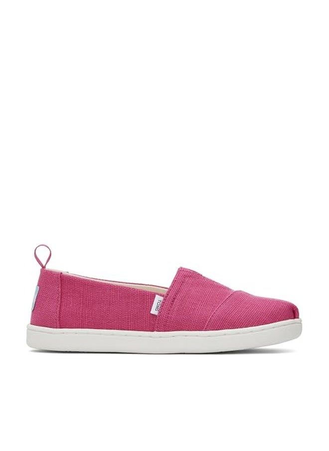 TOMS حذاء تومز للبنات من نوع إسبادريل لوفر، قماش فوشيا التراثي، 4 أطفال كبار - Image 1