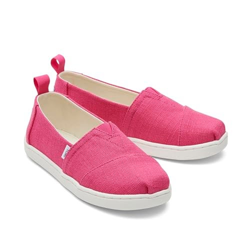 TOMS حذاء تومز للبنات من نوع إسبادريل لوفر، قماش فوشيا التراثي، 4 أطفال كبار - Image 3