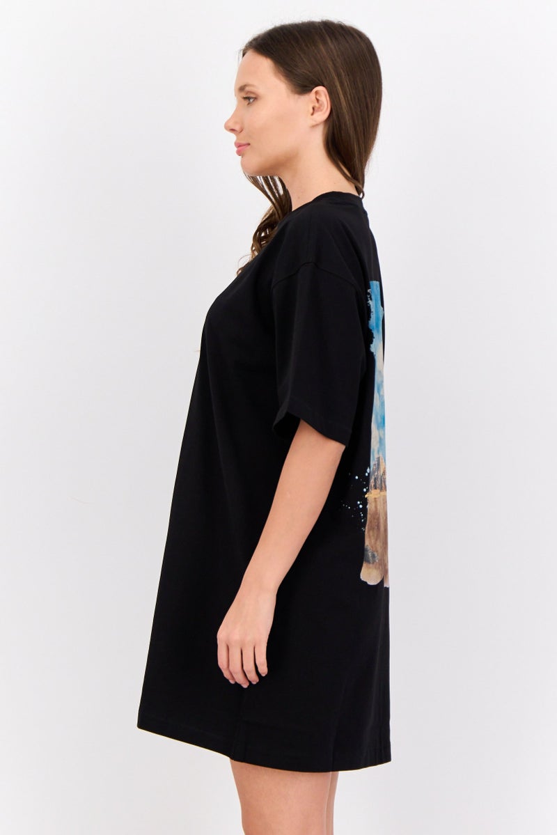 ESPRIT Women Embroidered Logo Shirt Dress, Black - Image 3