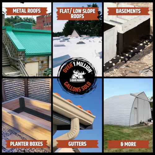 Liquid Rubber Color Waterproof Sealant - Elastomeric Roofing Coating for Flat or Slope Roofs & Foundations - DIY Paint & Leak Repair Membrane Compatible with Metal & Concrete - White, 1 Gallon - Image 4