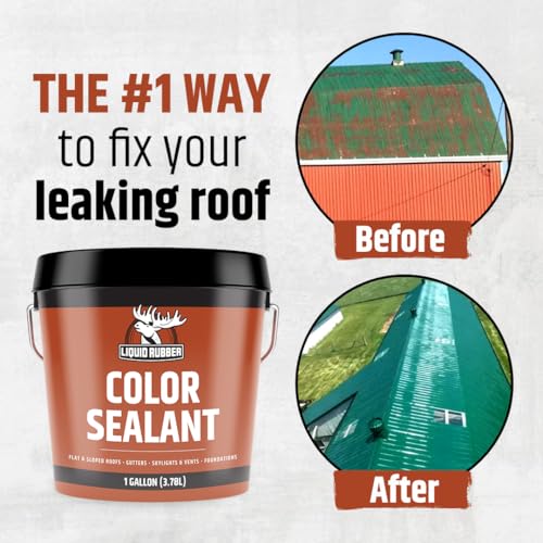 Liquid Rubber Color Waterproof Sealant - Elastomeric Roofing Coating for Flat or Slope Roofs & Foundations - DIY Paint & Leak Repair Membrane Compatible with Metal & Concrete - White, 1 Gallon - Image 2