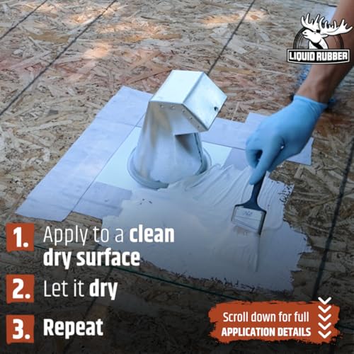 Liquid Rubber Color Waterproof Sealant - Elastomeric Roofing Coating for Flat or Slope Roofs & Foundations - DIY Paint & Leak Repair Membrane Compatible with Metal & Concrete - White, 1 Gallon - Image 5