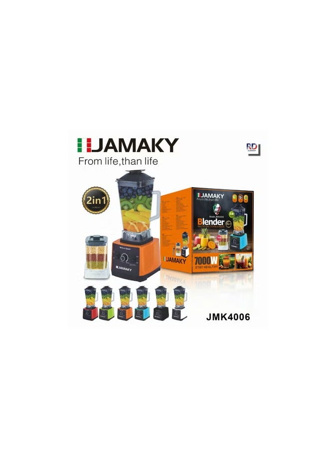 JAMAKY Italy Italian blender 2 in 1 7000 watt - capacity 2.0 liters and 0.8 liters 