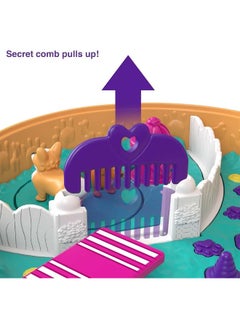 Polly Pocket Polly Pocket Compact Playset, Corgi Cuddles with 2 Micro Dolls & Accessories, Travel Toys with Surprise Reveals (Amazon Exclusive)  - Image 1