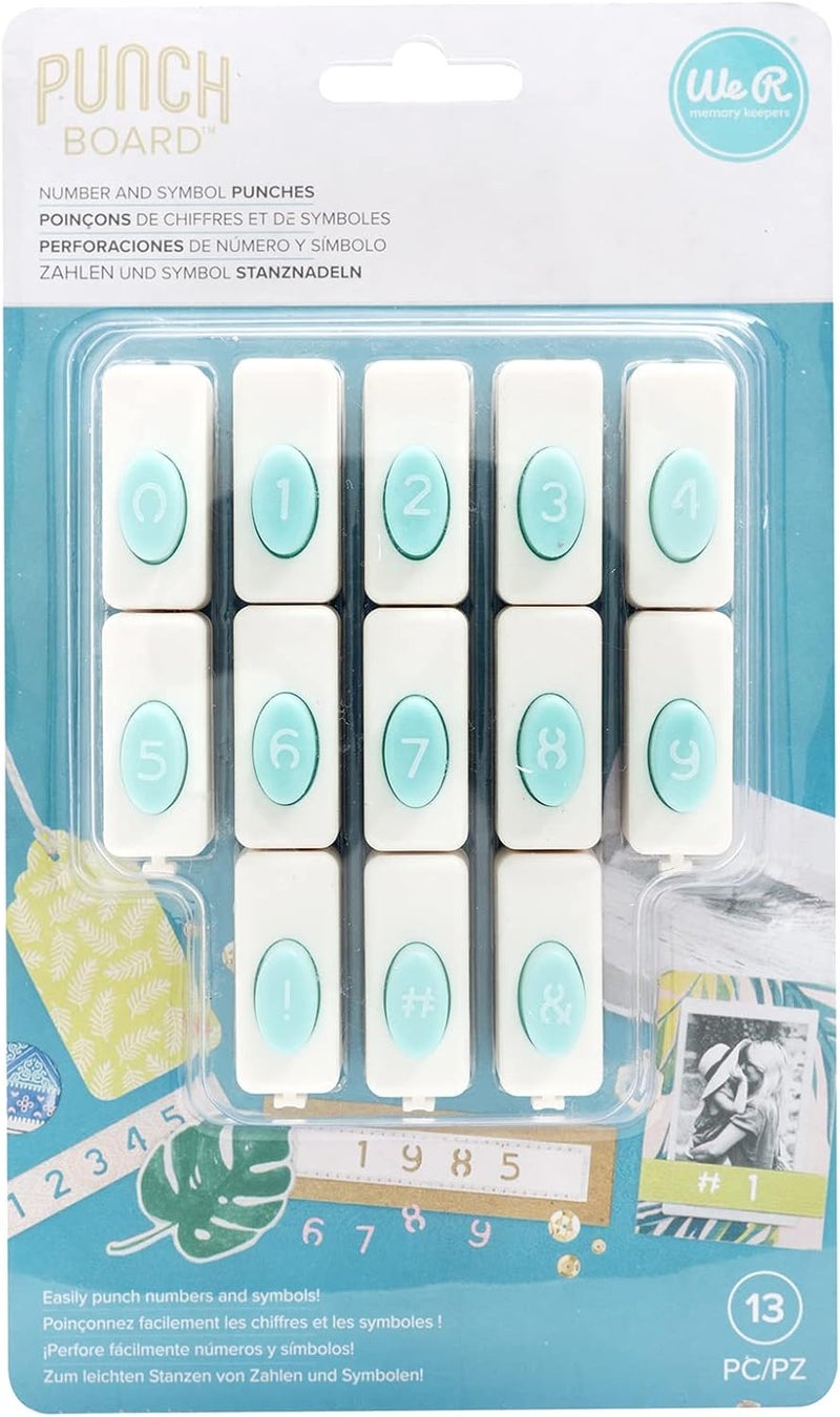We R Memory Keepers Numbers & Symbols Punch Set - 13 Piece Crafting Tool - Image 1