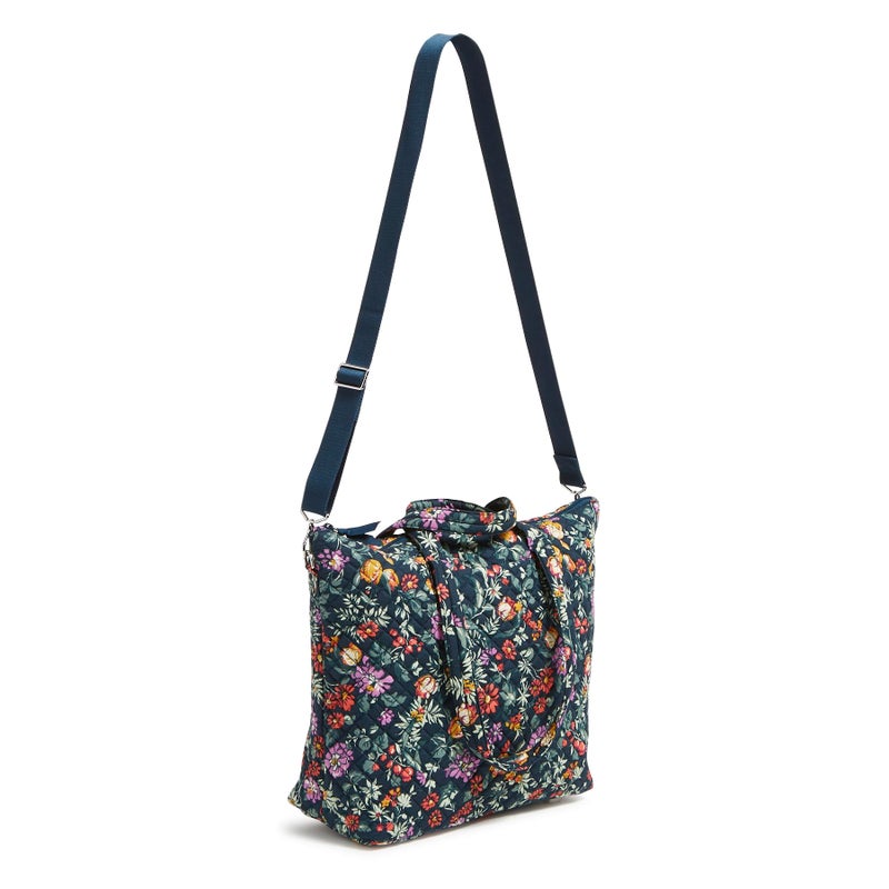 Vera Bradley Cotton Slouchy Tote Bag, Fresh-Cut Floral Green - Image 2