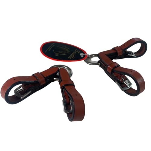 Exselle Elite Medium Brown Ringed Bit Converter - Horse Bit Converter for Equestrians, Horse Tack Accessory, Leather with Stainless Steel Ring and Buckle, Pelham Rounding, Converts to One-Rein Bits - Image 3