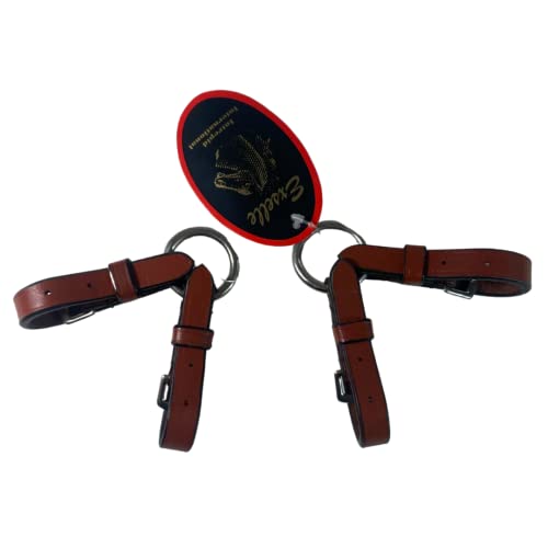 Exselle Elite Medium Brown Ringed Bit Converter - Horse Bit Converter for Equestrians, Horse Tack Accessory, Leather with Stainless Steel Ring and Buckle, Pelham Rounding, Converts to One-Rein Bits - Image 1