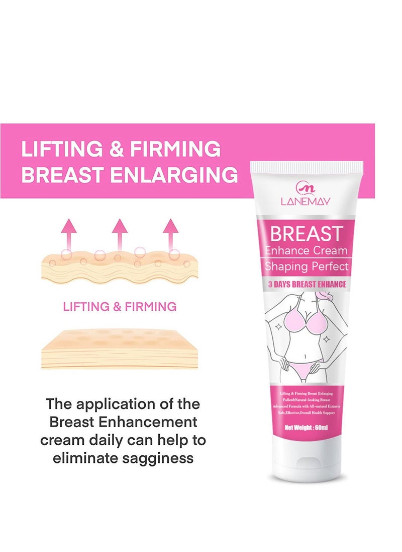 LANEMAY Rapid Growth, Firming and Lifting Cream, Nourishing and Gathering Bust , Perfect Body Curves 60ml  - Image 3