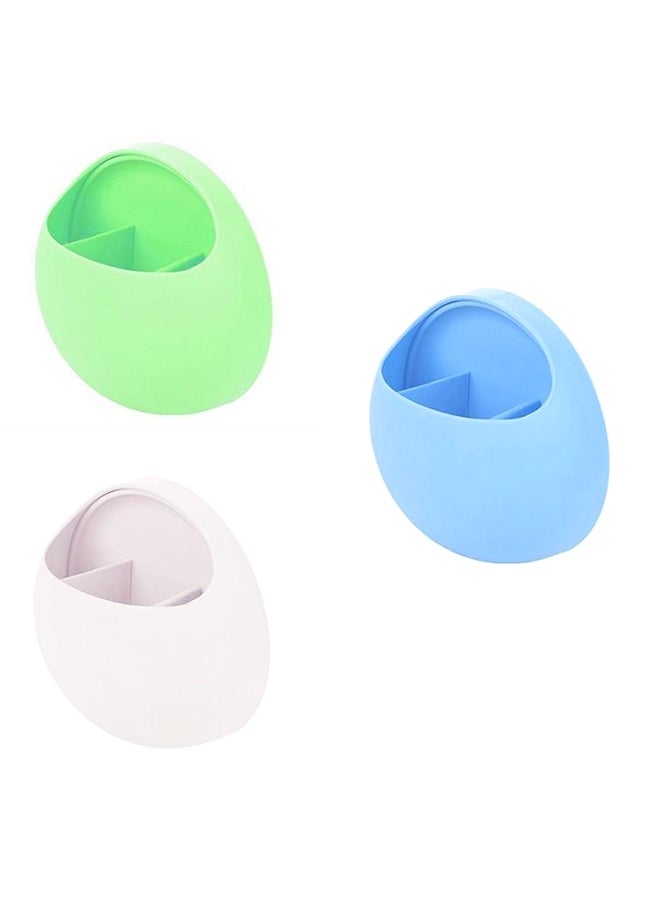 NIBEMINENT 3-Piece Multifunction Toothpaste Holder With Suction Cup Multicolour - Image 1
