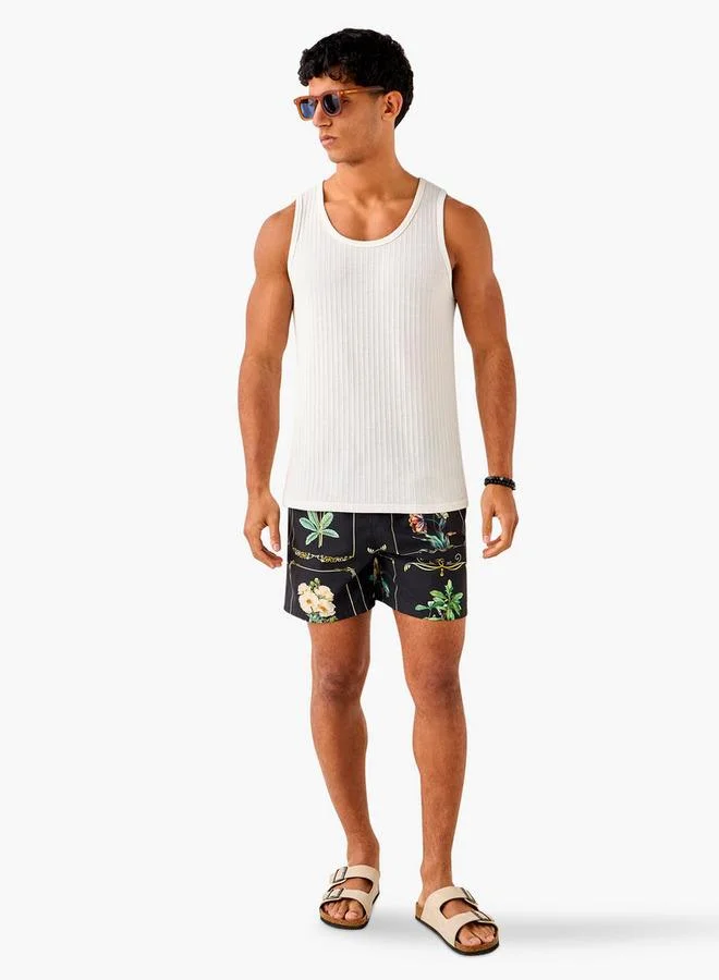 سبلاش فيڤ شورت مرن مطبوع بخصر مطاطي وجيوب