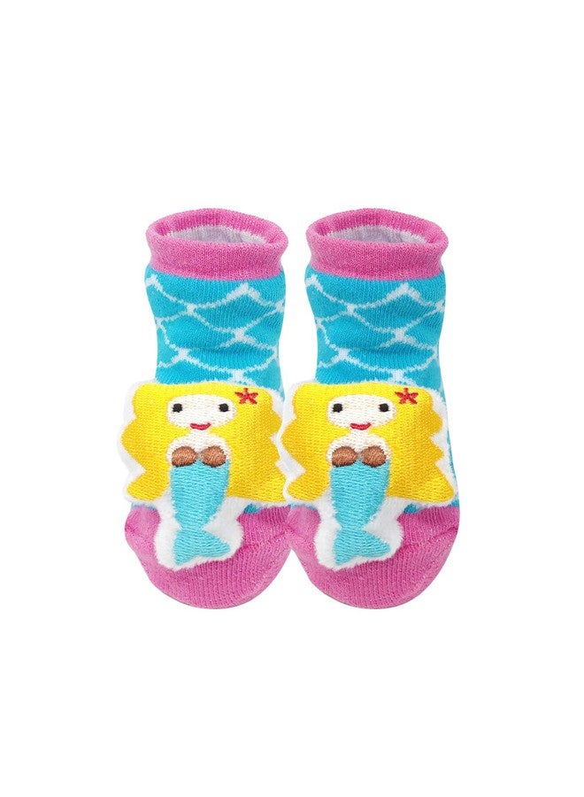 Bowbear Adorable Baby 6 Pair Non-Skid Bootie Socks, Pretty in Pink, 0-12 Months - Image 4