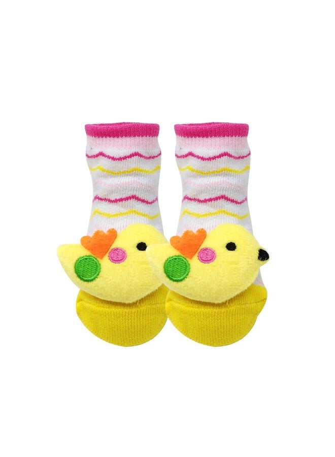 Bowbear Adorable Baby 6 Pair Non-Skid Bootie Socks, Pretty in Pink, 0-12 Months - Image 2