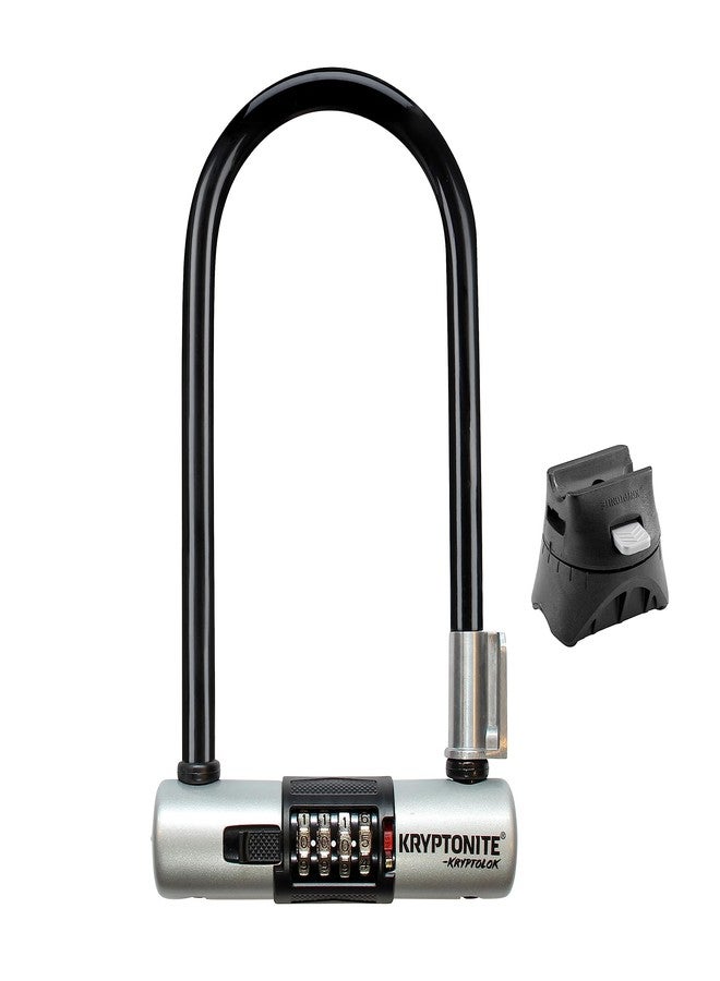Kryptonite KryptoLok Combo Bike U-Lock, Anti-Theft Security, 12.7mm Steel Shackle, 4-Digit Resettable Combination, U-Shape, Black - Image 1