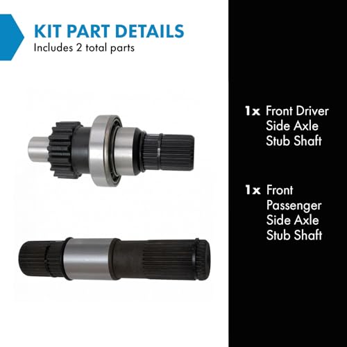 TRQ Front Inner Axle Stub Output Shaft Assembly LH RH Pair for Ram 1500 Truck - Image 2