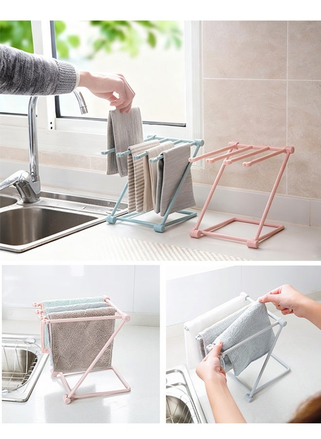 هومستر 3 قطع قابلة للطي منشفة عمودية رف - خفيفة الوزن منشفة بلاستيكية حامل، توفير المساحة الجدار المثبتة / مستقلة المنظم لمناشف طبق المطبخ والمناشف اليدوية الحمام، سهلة التركيب - Image 5